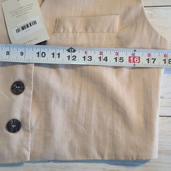 Mustard Seed 3 Button Vest NEW Small Cream Layering Preppy Acadamia Staple - Picture 6 of 7